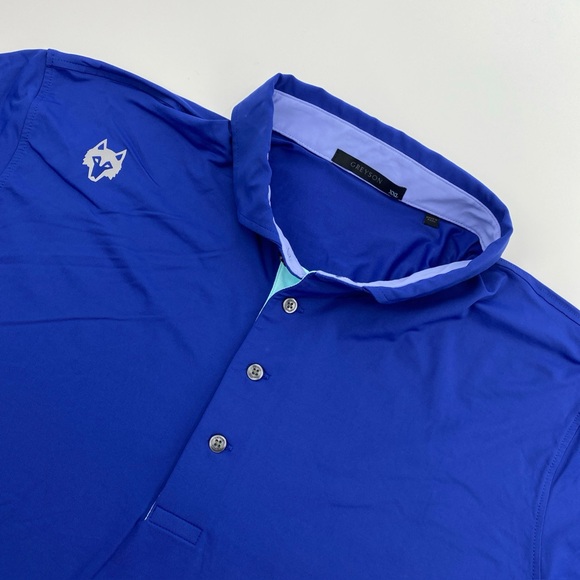 Greyson Tour Issue Shirt Mens XXL Blue Polo Wolf Performance Golf Country Club